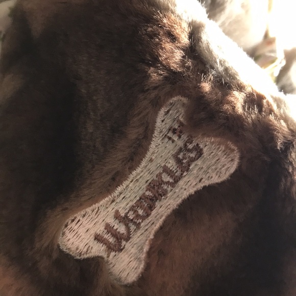 WRINKLES Ganz Brand Vintage Hand Puppet Girl Plush Dog 1981 Floral Dress 17" - Picture 6 of 11